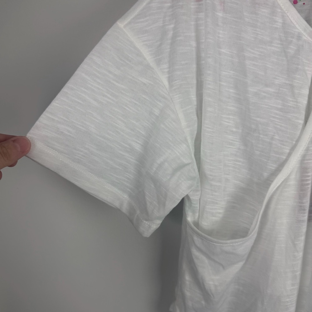 Halara NWT Relaxed 2-in-1 Yoga Tee White Burnout T-Shirt Gym Size Small Relaxed - Picture 6 of 11